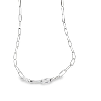 silver color paperclip necklace
