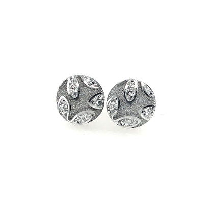 Boucles d'oreilles à tige à motif floral bleu scintillant, 12 mm