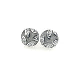 Sparkly Floral Cabochon Stud Earrings, 12mm