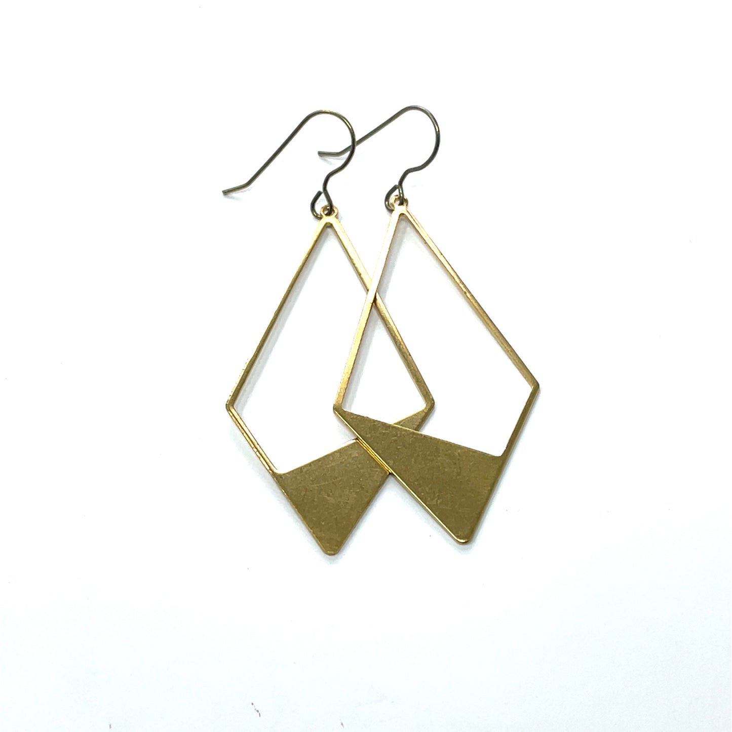 Boucles d'oreilles pendantes en forme de losange ouvert