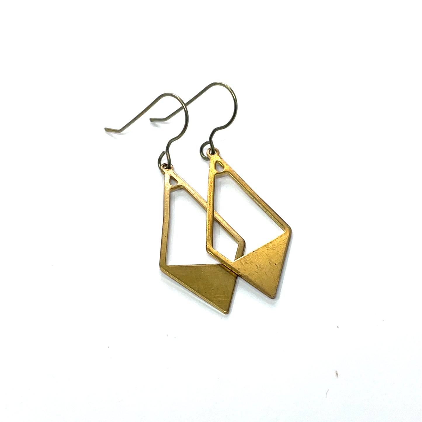 Boucles d'oreilles pendantes en forme de losange ouvert