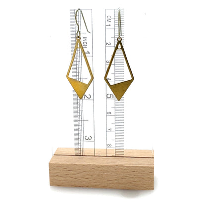 Boucles d'oreilles pendantes en forme de losange ouvert