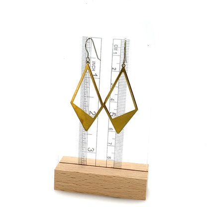 Boucles d'oreilles pendantes en forme de losange ouvert
