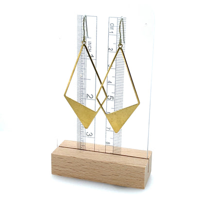 Boucles d'oreilles pendantes en forme de losange ouvert