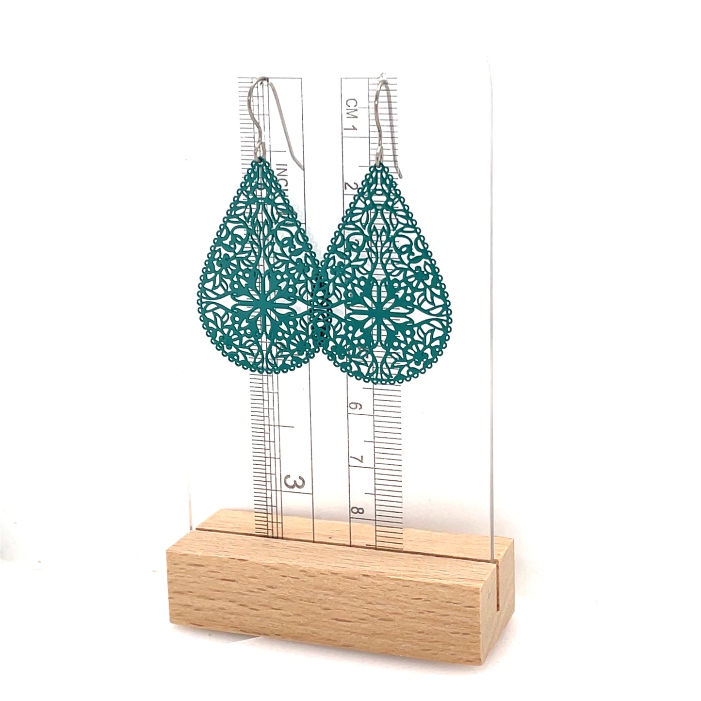 Lace Filigree Teardrop Shaped Dangle Earrings