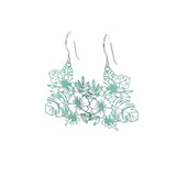 Fine Line Floral Design Dangle Earrings