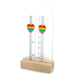 Rainbow Striped Heart Dangle Earrings