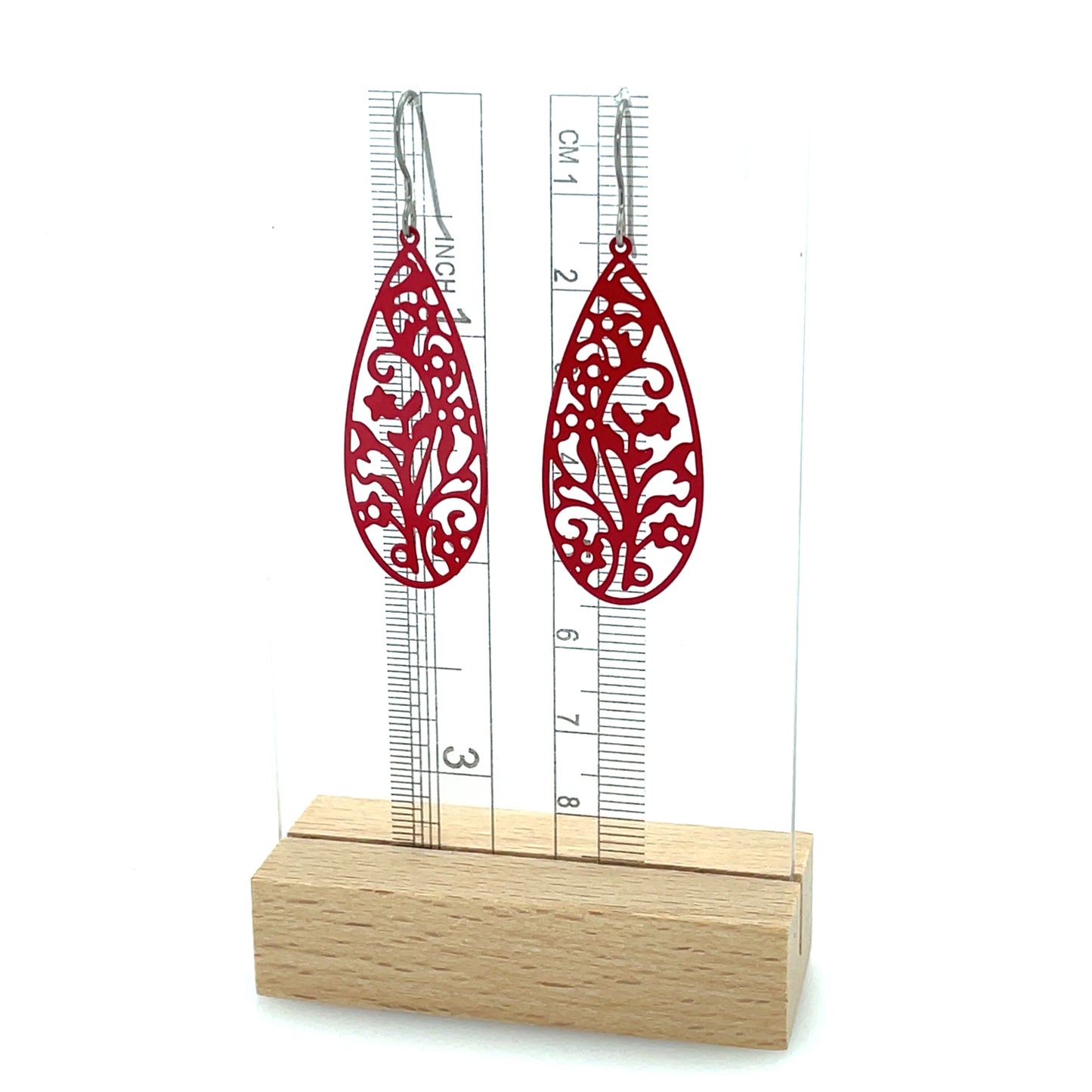 Dainty Floral Filigree Teardrop Dangle Earrings