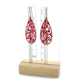 Dainty Floral Filigree Teardrop Dangle Earrings