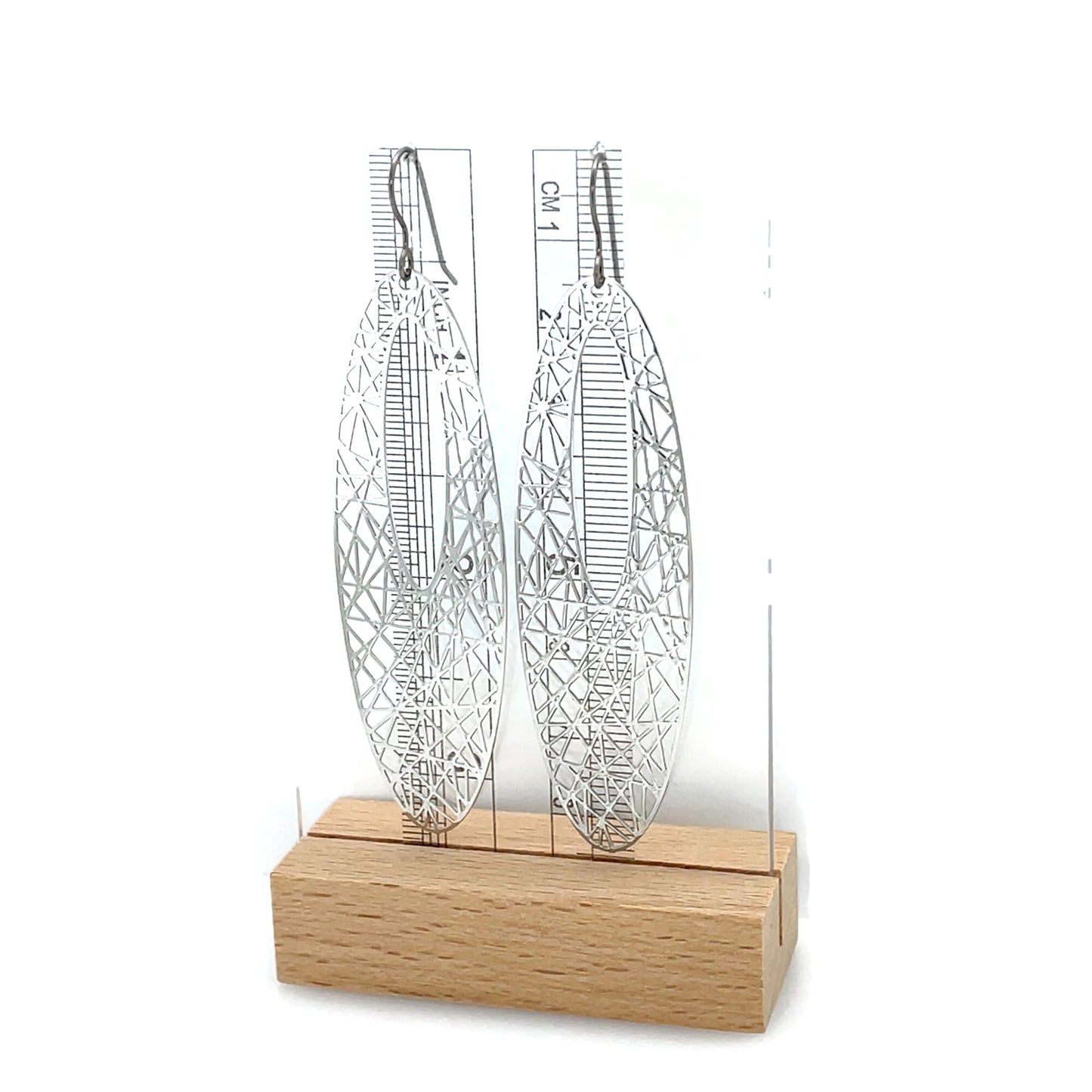 Long Oval Filigree Dangle Earrings