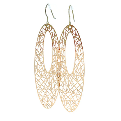 Boucles d'oreilles pendantes en forme d'éventail en filigrane de dentelle - 5 couleurs
