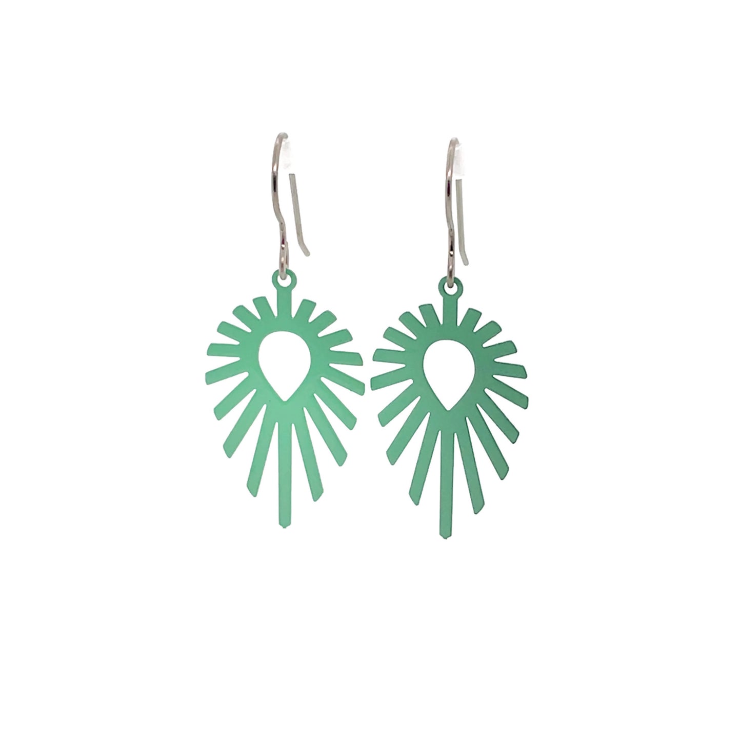 Dainty Sunburst Teardrop Dangle Earrings