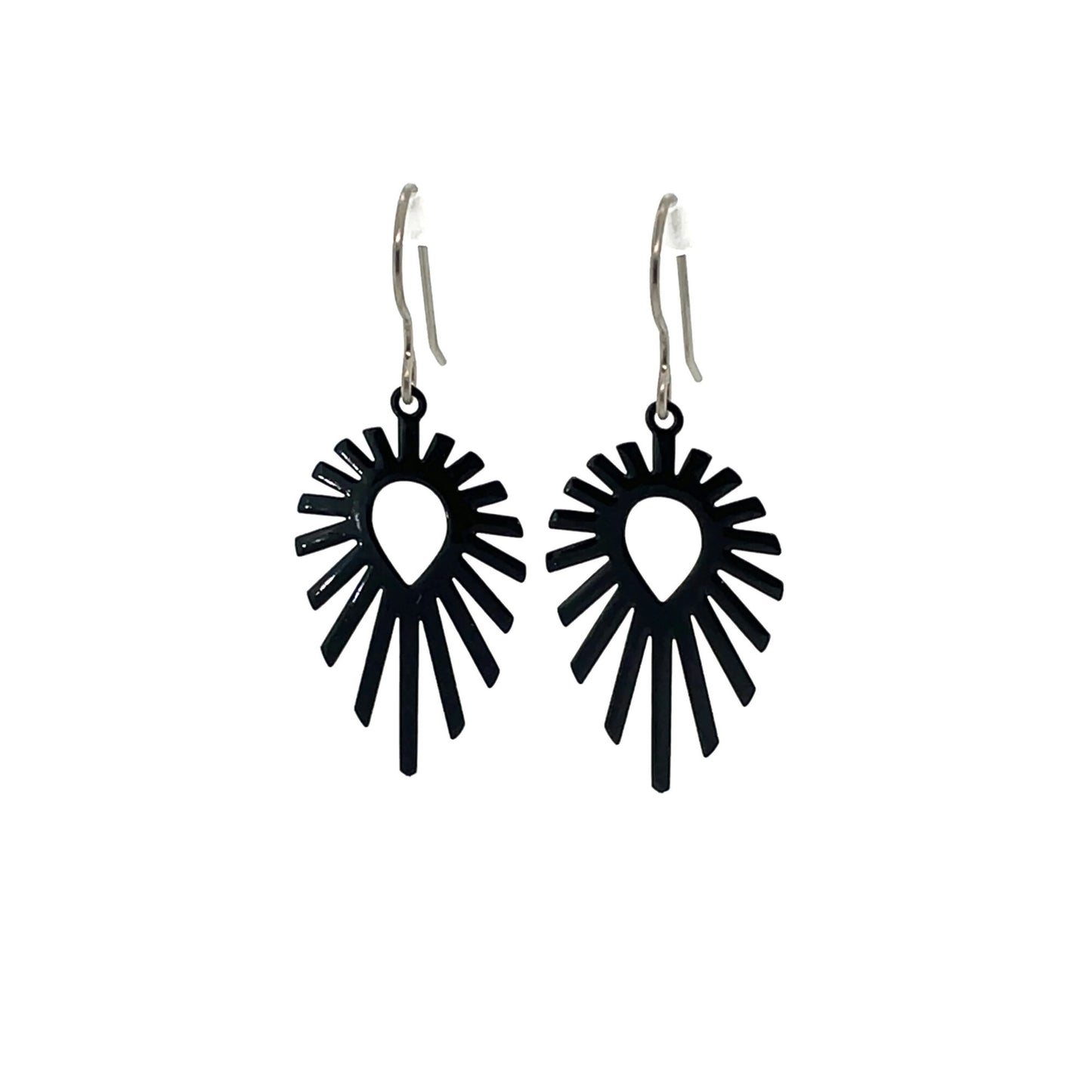 Dainty Sunburst Teardrop Dangle Earrings