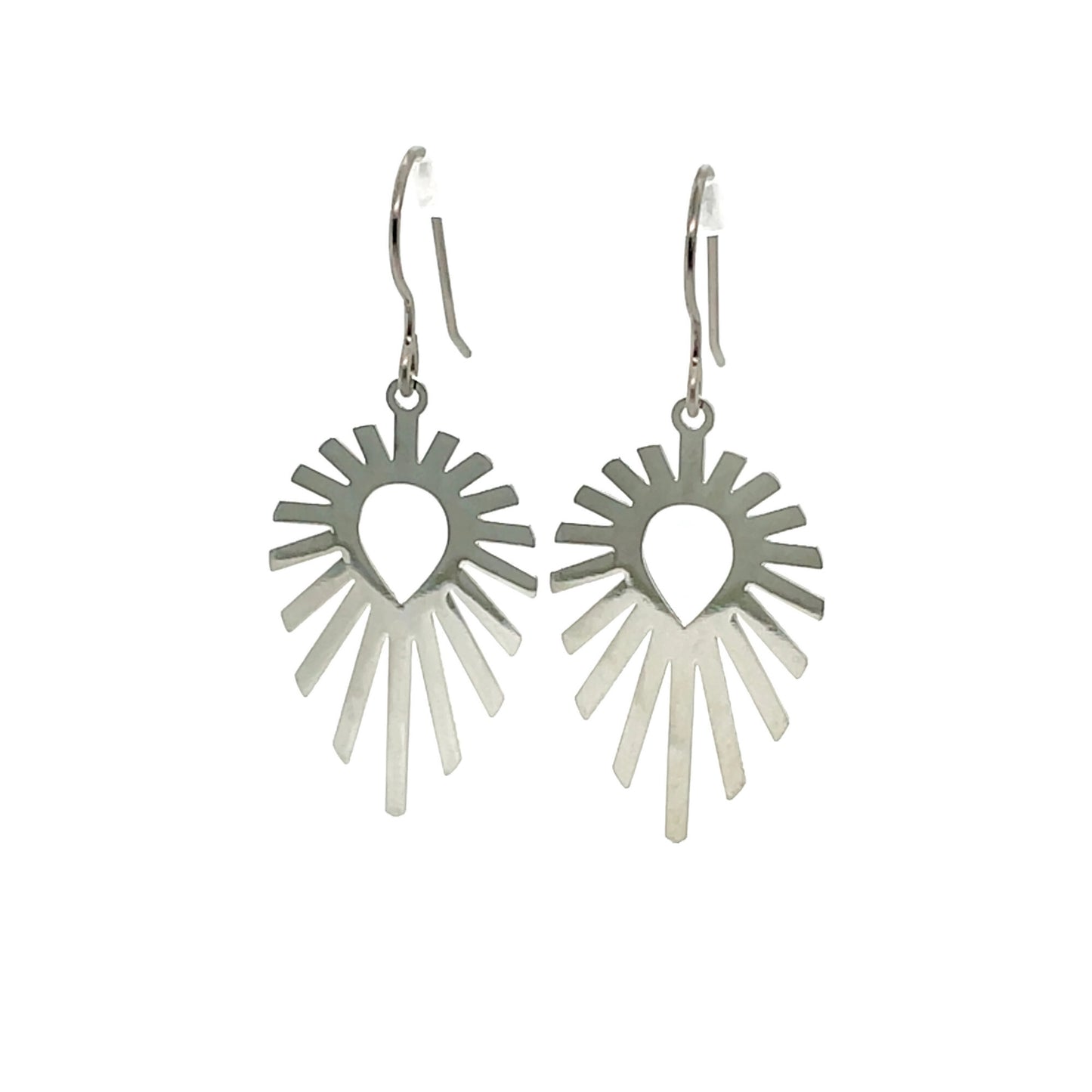 Dainty Sunburst Teardrop Dangle Earrings