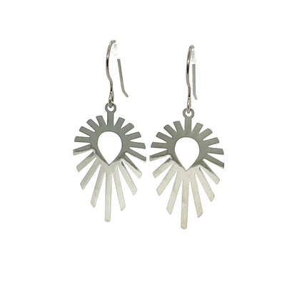 Dainty Sunburst Teardrop Dangle Earrings