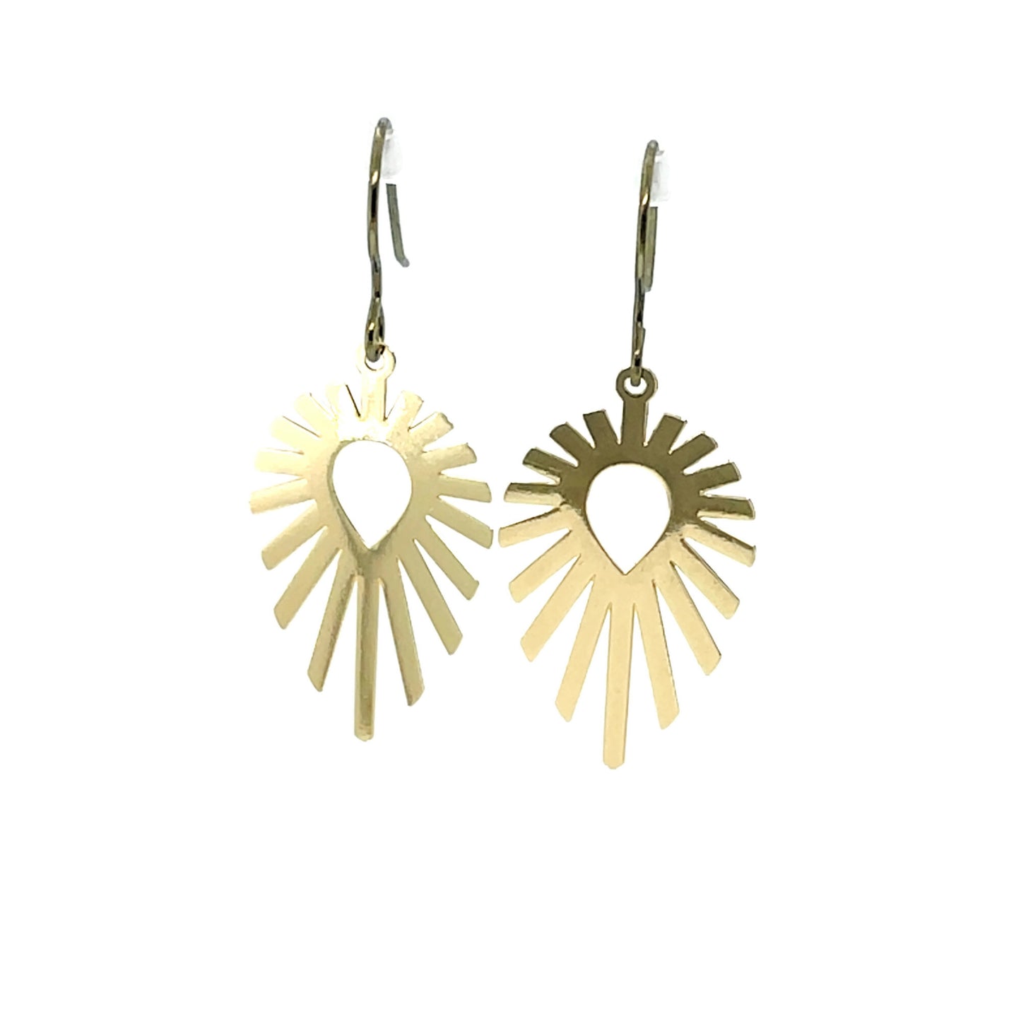 Dainty Sunburst Teardrop Dangle Earrings