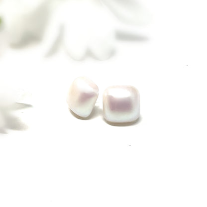 Boucles d'oreilles à tige en coquillage cabochon (demi-rond), 8 mm, 10 mm