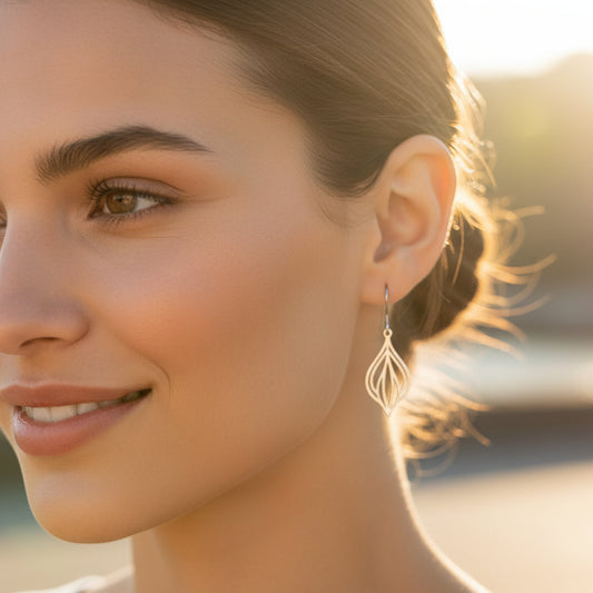 Floral Leaf Dangle Earrings
