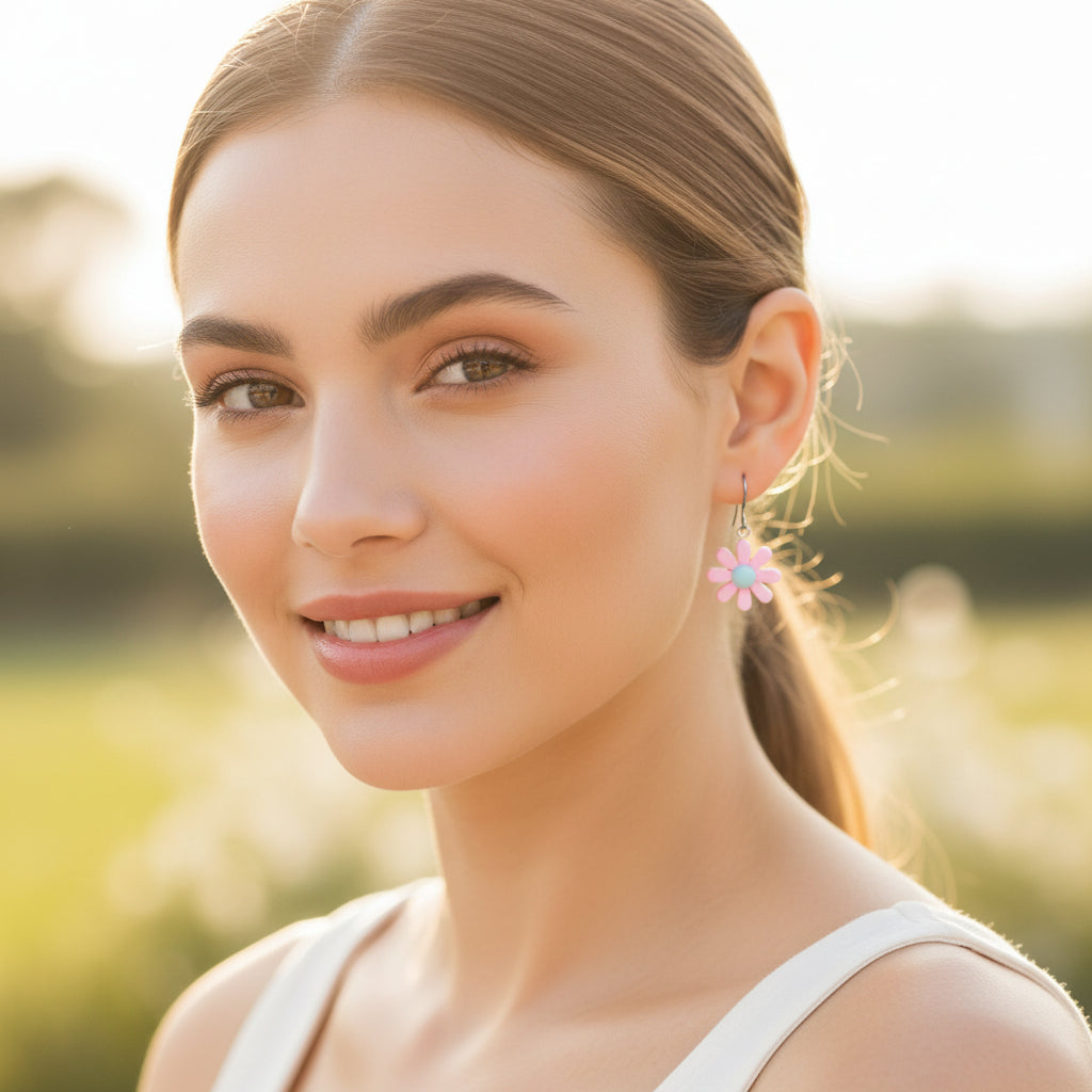 Boucles d'oreilles pendantes en forme de feuille délicate