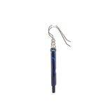 Dainty Minimalist Bar Dangle Earrings - Dark Blue