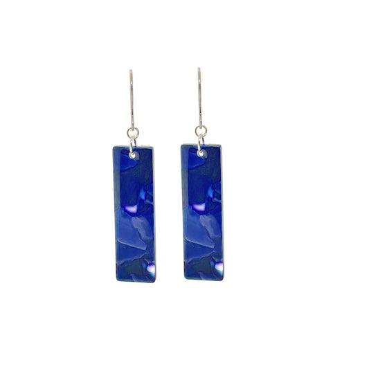 Bar Dangle Earrings - Dark Blue