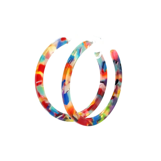Acrylic Hoop Earrings Invisible Clip On for Non-Pierced Ears