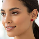 Dahlia Flower Earrings, 10mm