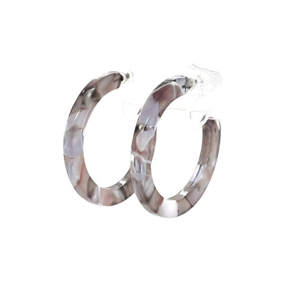 Boucles d'oreilles créoles en acrylique à clipser invisibles pour oreilles non percées, 35 mm