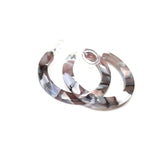 Boucles d'oreilles créoles en acrylique à clipser invisibles pour oreilles non percées, 35 mm