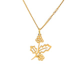 Birth Month Flower Necklace 18K Gold PVD Plated Stainless Steel