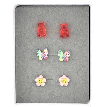 Gummy Bear Stud Earring Gift Sets of Three