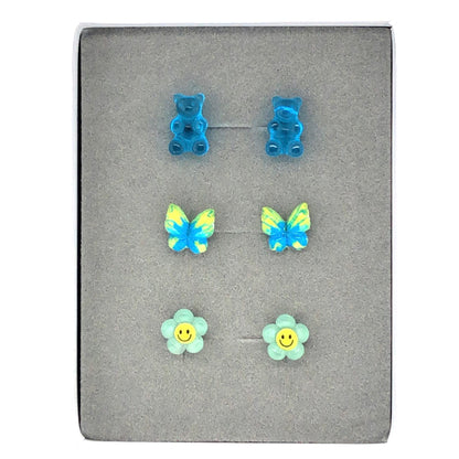 Gummy Bear Stud Earring Gift Sets of Three