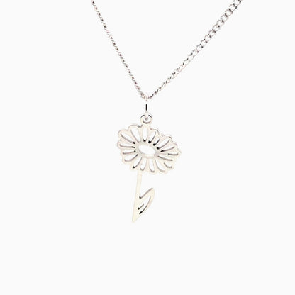 Birth Month Flower Necklace 18K Gold PVD Plated Stainless Steel