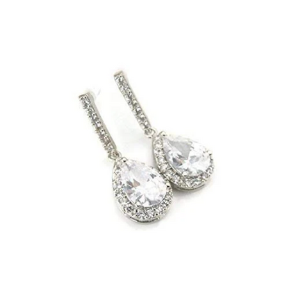 pear drop earrings on clip on