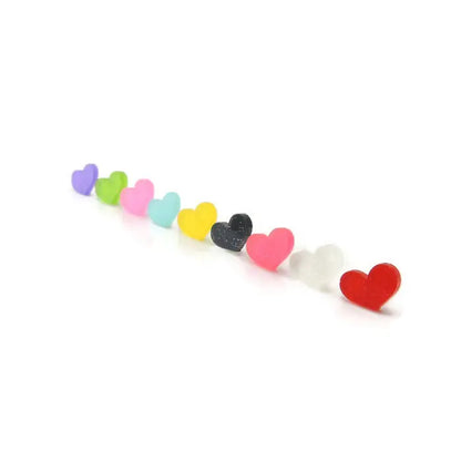 Glitter Acrylic Heart Stud Earrings