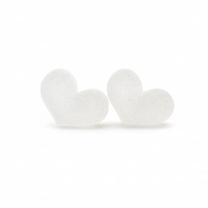 Glitter Acrylic Heart Stud Earrings