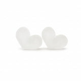 Glitter Acrylic Heart Stud Earrings, 11mm