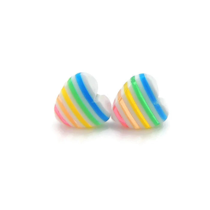 Rainbow Heart Stud Earrings