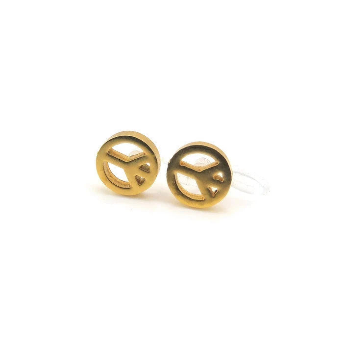 Peace Sign Stud Earrings