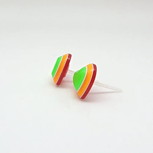 3D Striped Heart Stud Earrings