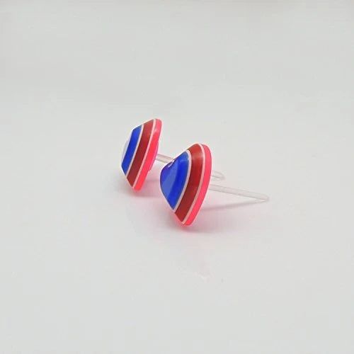 3D Striped Heart Stud Earrings
