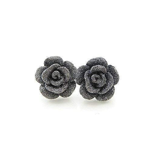 Glitter Rose Stud Earrings
