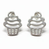 Invisible Clip On or Plastic Post Stud Look Earrings Cupcake 14mm