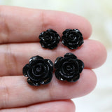 Rose Stud Earrings, 10mm or 15mm