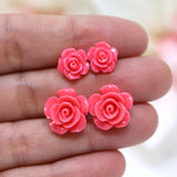 Rose Stud Earrings, 10mm or 15mm