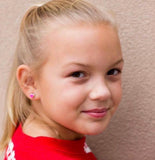 Boucles d'oreilles à tige en forme de cœur arc-en-ciel 3D, 8 mm