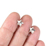 Invisible Clip On or Plastic Post Star Shaped Clear Glass Rhinestone Earrings 7mm