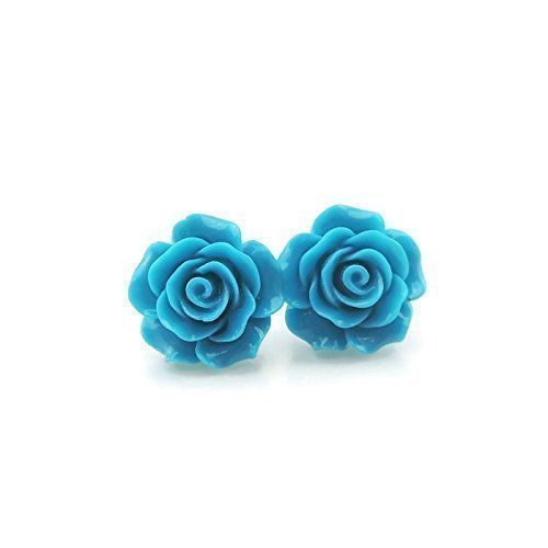 Large 20mm Rose stud earrings on metal free plastic posts