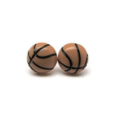 Plastic Post or Invisible Clip On Metal Free Sports Ball Earrings