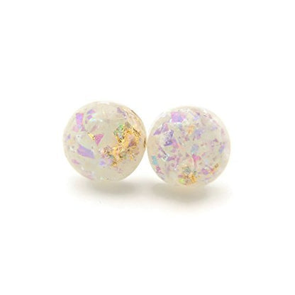 Boucles d'oreilles à tige en cabochon rempli d'aluminium, 12 mm